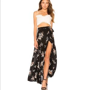 Floral Black Maxi Skirt